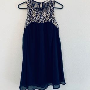 Rhinestone Navy Dress